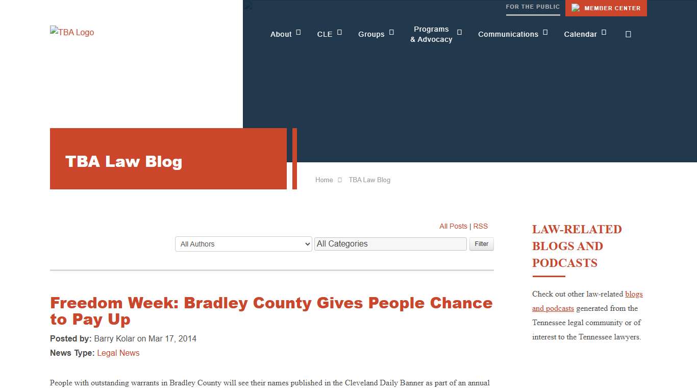 Freedom Week: Bradley County Gives People Chance to Pay Up - TBA Law Blog